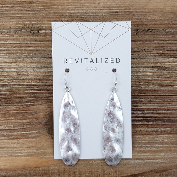 REVITALIZED Jewelry - Silver Hammered Teardrop Earrings